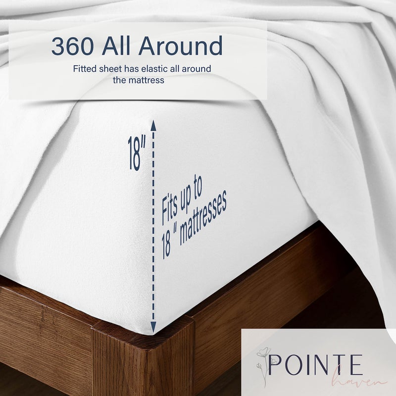 Pointehaven 180 GSM Velvet Feel Luxury 100% Cotton Printed Flannel Sheet Set, Queen, Bunnies - Warm & Cozy - Pre-Shrunk -Deep Pockets - Elastic All Around-Comfy Double Brushed - - Image 4